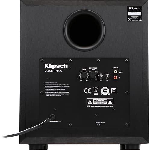 Back. Klipsch - Reference 10" 300W Powered Subwoofer - Black.