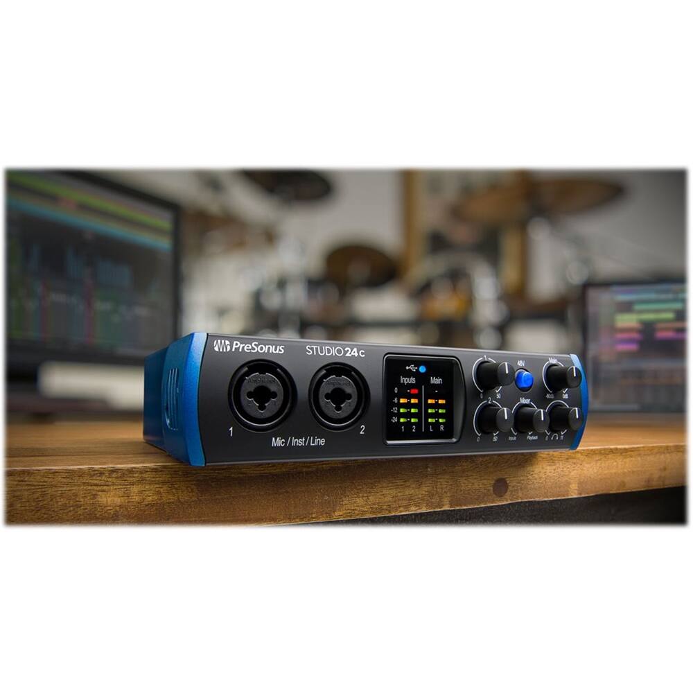 Left. PreSonus - USB Audio Interface - Black/Blue.