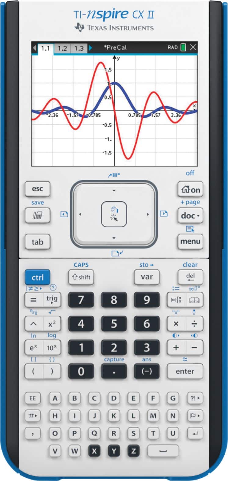 Front. Texas Instruments - TI-Nspire CX II Handheld Graphing Calculator.