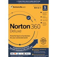 Norton - 360 Deluxe (5 Device) Antivirus Internet Security Software + VPN + Dark Web Monitoring (1 Year Subscription) - Android, Mac OS, Windows, Apple iOS - Front_Zoom