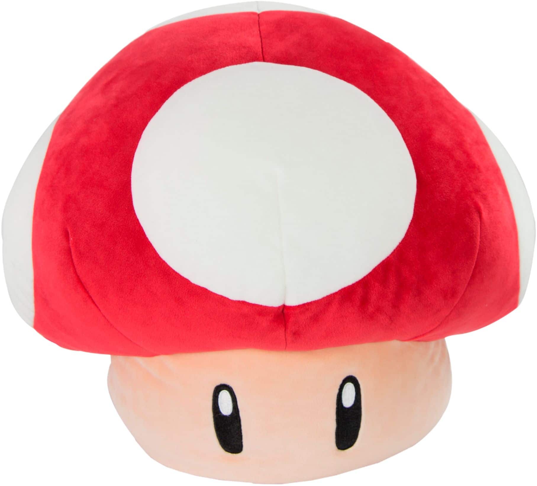 Front. TOMY - Club Mocchi Mocchi - 15-inch Mario Kart Red Mushroom Mega Plush - Red/White/Black.