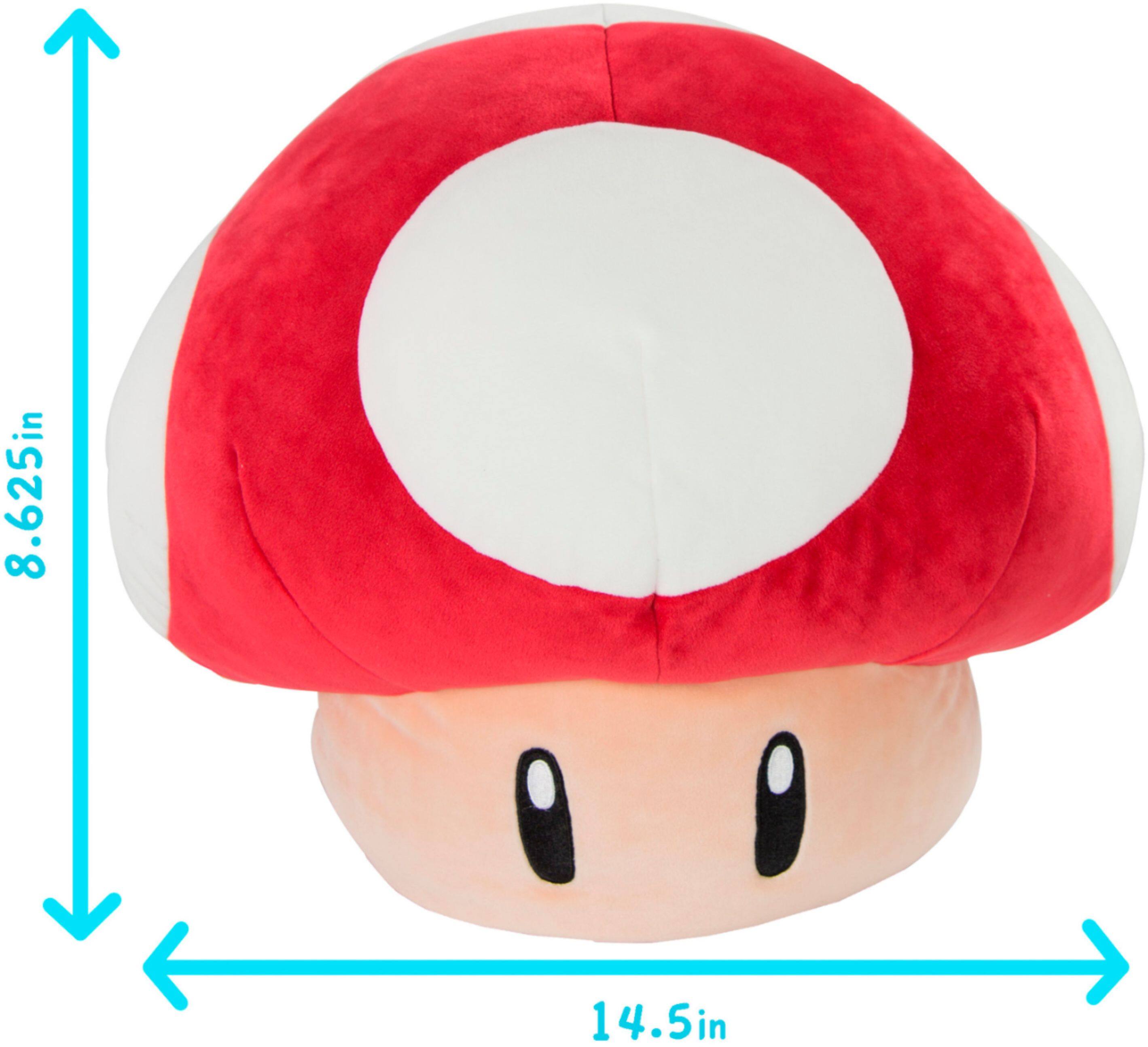 Alt View 11. TOMY - Club Mocchi Mocchi - 15-inch Mario Kart Red Mushroom Mega Plush - Red/White/Black.