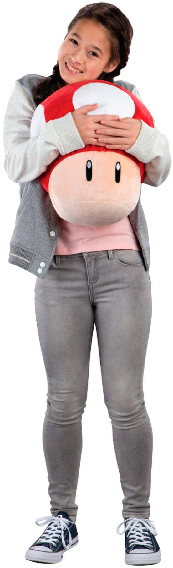 Alt View 14. TOMY - Club Mocchi Mocchi - 15-inch Mario Kart Red Mushroom Mega Plush - Red/White/Black.