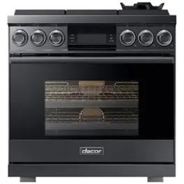 Dacor - Contemporary 5.4 Cu. Ft. Self-Cleaning Freestanding Gas Convection Range with 6 burners, Liquid Propane Convertible - Graphite