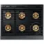 Alt View 11. Dacor - Contemporary 5.4 Cu. Ft. Self-Cleaning Freestanding Gas Convection Range with 6 burners, Liquid Propane Convertible - stainless steel.