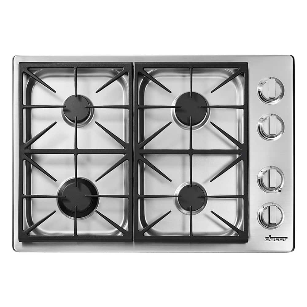 30''W./24''D. Gas Open Burner Range-4 Burners- Arctic Grey