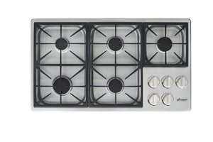 Dacor - Professional 36" Built-In Gas Cooktop with 5 burners with SimmerSear , Liquid Propane - Silver Stainless Steel - Front_Zoom