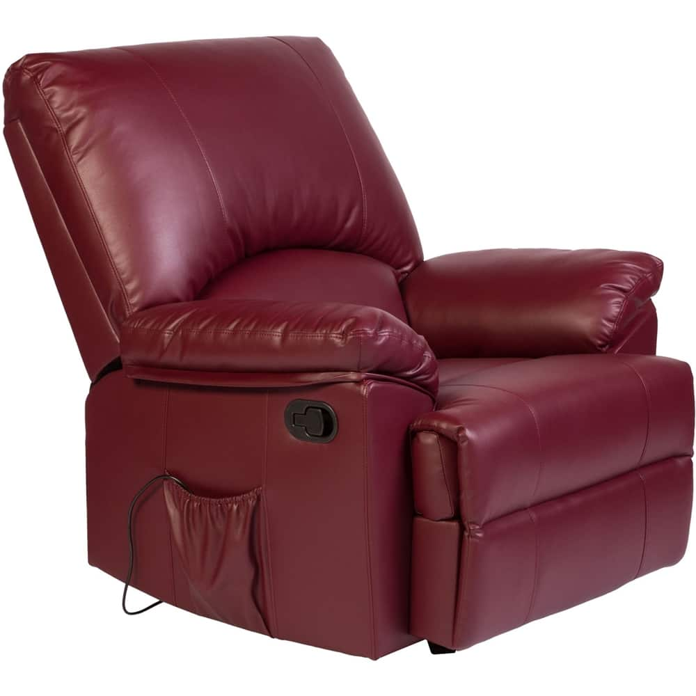 Best Buy: Relaxzen Bonded Leather Recliner Wine 60-7000M14