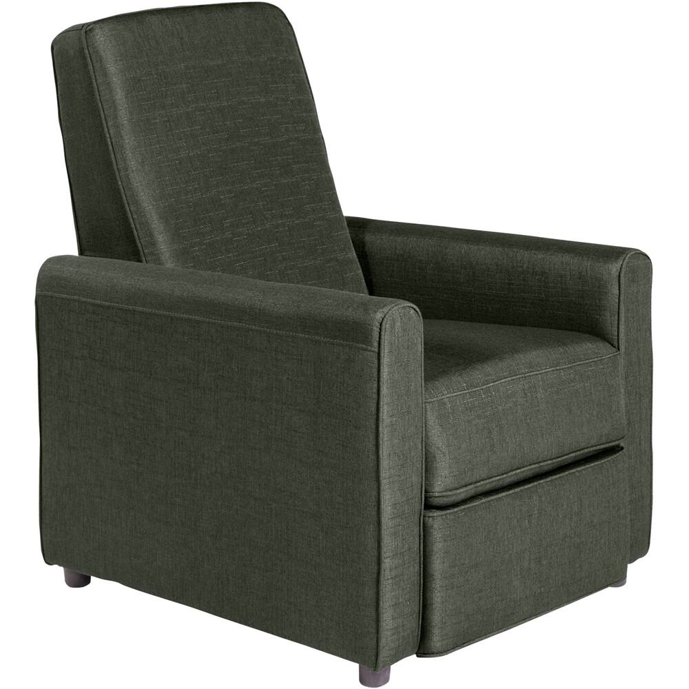 Left View: OneSpace - Fabric Recliner - Olive Gray