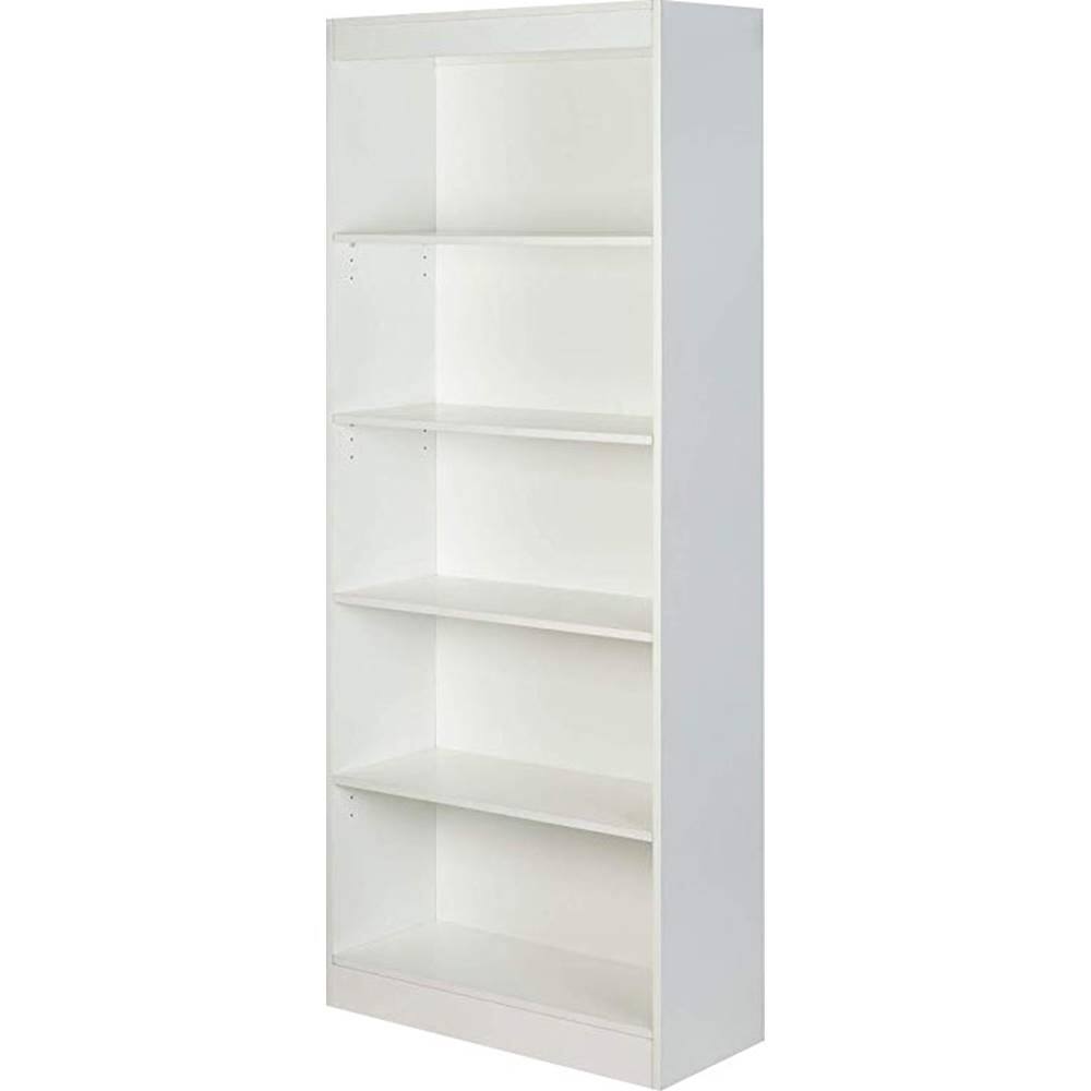 Left View: OneSpace - MDF 5-Shelf Bookcase - White