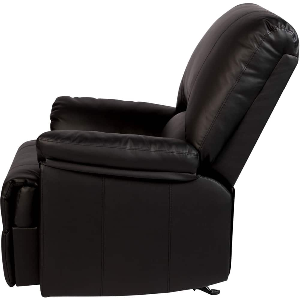 Angle View: Relaxzen - Bonded Leather Recliner - Black