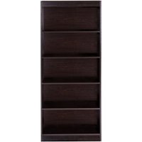 OneSpace - Particle Board & Steel 5-Shelf Bookcase - Espresso - Front_Zoom