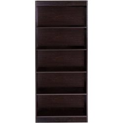 OneSpace - Particle Board & Steel 5-Shelf Bookcase - Espresso - Front_Zoom