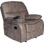 Angle Zoom. Relaxzen - Wesson Massage Recliner - Gray.