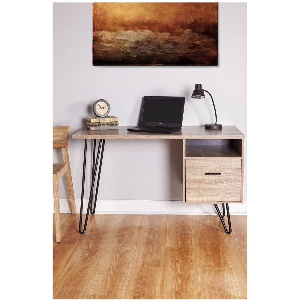 Best Buy OneSpace Graham Rectangular Wood Grain Table 501801WN