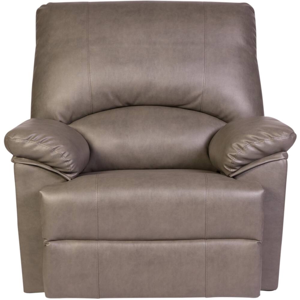 Front. Relaxzen - Bonded Leather Recliner - Gray.
