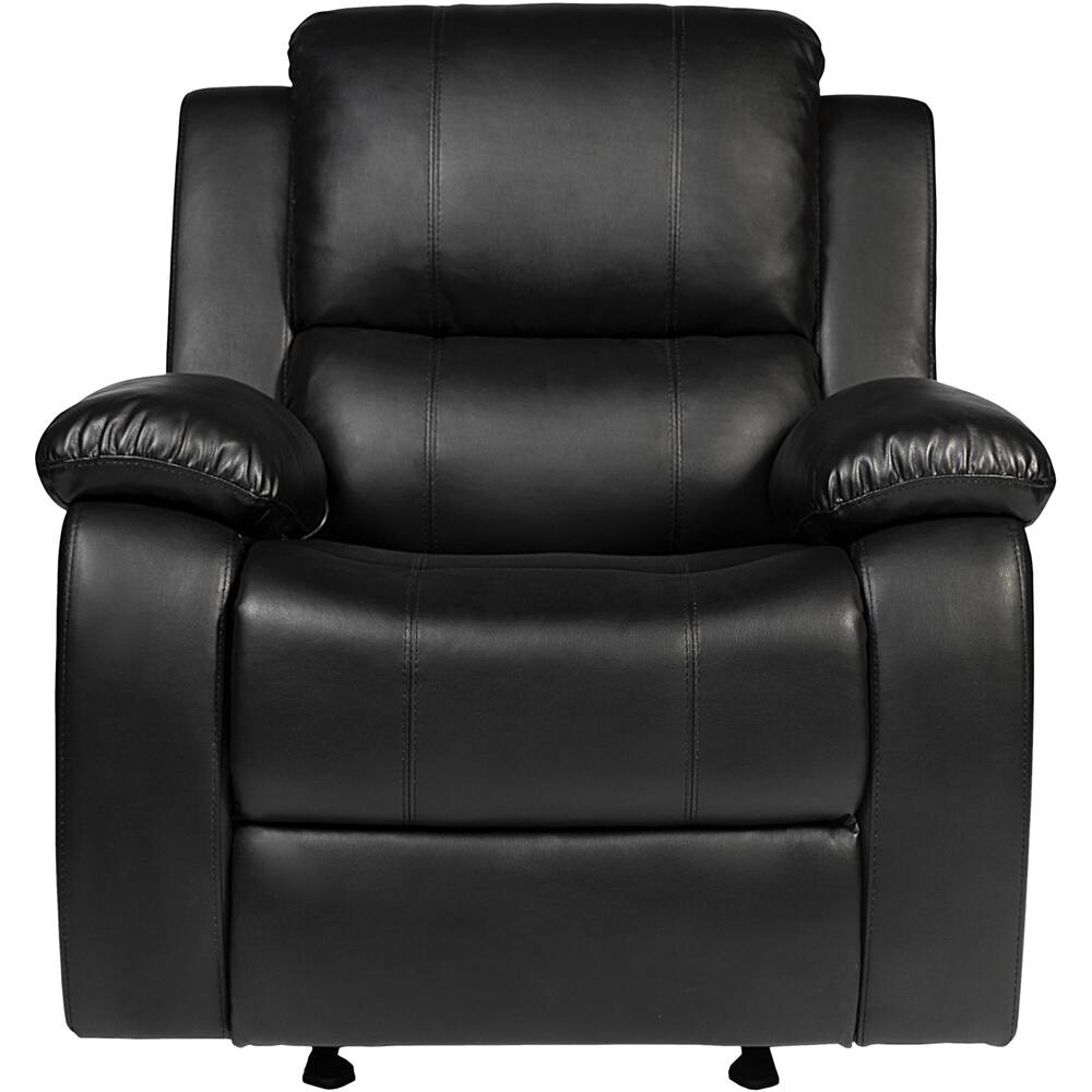 Front. Relaxzen - Clarkson Recliner - Black.
