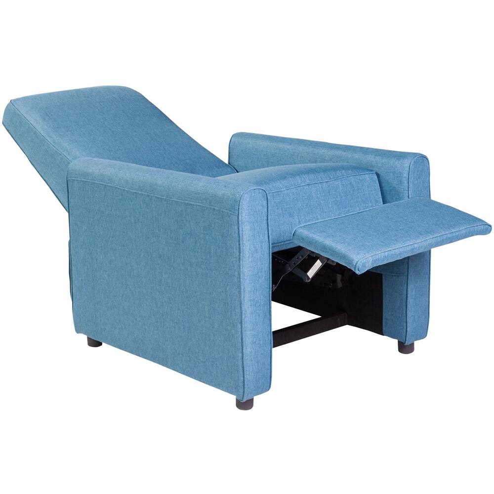 Left View: OneSpace - Fabric Recliner - Blue