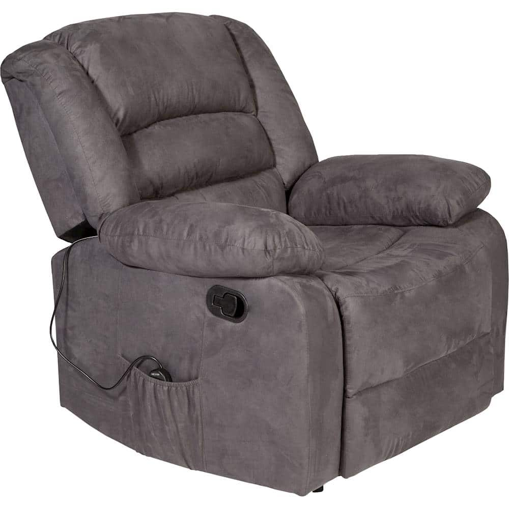 Angle View: Relaxzen - Longstreet Massage Recliner - Charcoal