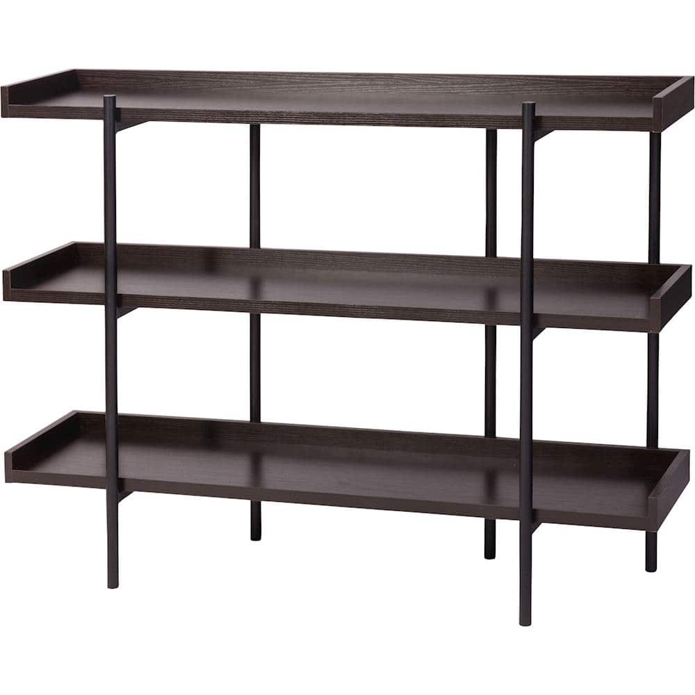 Left View: OneSpace - Modern 3-Shelf Bookcase - Espresso