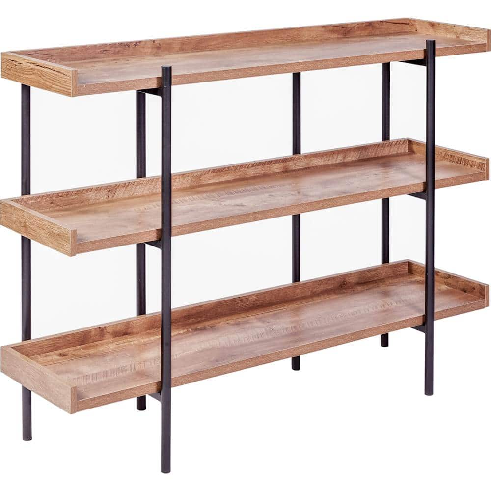 Angle View: OneSpace - Modern 3-Shelf Bookcase - Classic Oak