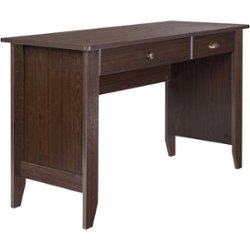 OneSpace - Eleanor Rectangular Wood Grain 2-Drawer Table - Front_Zoom
