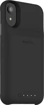 Angle. mophie - Juice Pack access External Battery Case with Wireless Charging for Apple® iPhone® XR - Black.