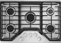 Café - 30 in. Wide 5 Burner Built-In Gas Cooktop, Customizable with White LED Backlit, Heavy-Duty Knobs - Stainless Steel