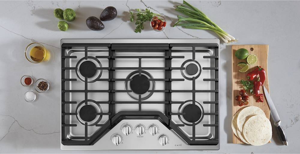 Alt View 12. Café - 30" Gas Cooktop, Customizable - Stainless Steel.