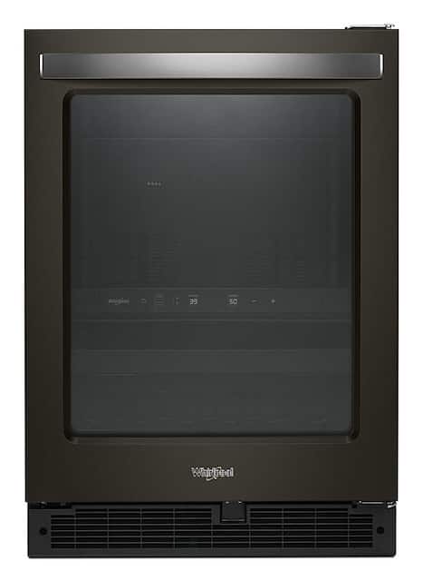 Whirlpool 14 Bottle Dual Zone Wine Refrigerator Black Stainless