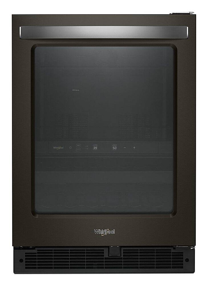 Whirlpool - 14-Bottle Dual Zone Wine Refrigerator - Black Stainless Steel