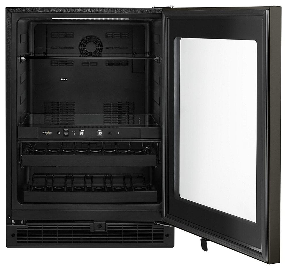 Alt View 11. Whirlpool - 14-Bottle Dual Zone Wine Refrigerator - Black Stainless Steel.