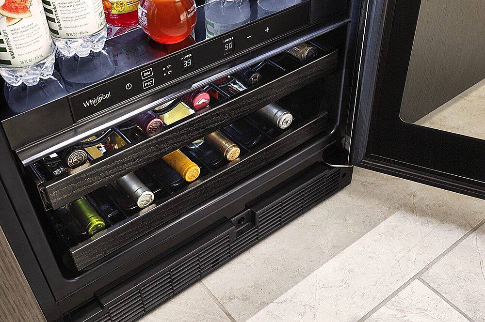 Alt View 13. Whirlpool - 14-Bottle Dual Zone Wine Refrigerator - Black Stainless Steel.