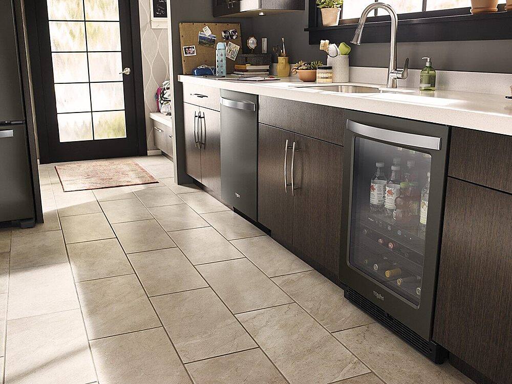 Alt View 16. Whirlpool - 14-Bottle Dual Zone Wine Refrigerator - Black Stainless Steel.