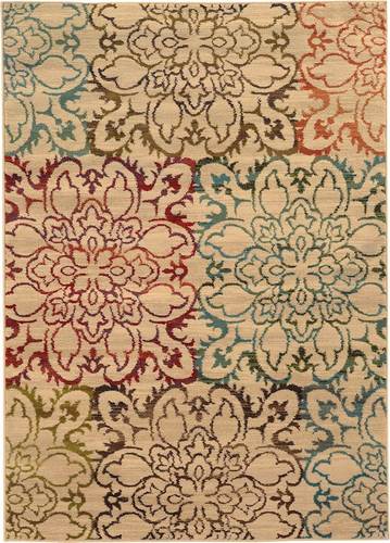 Noble House - Pevely Abstract 7'10" x 10' Rug - Beige/Multi-Colored