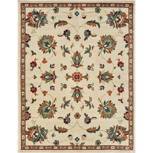 Noble House - Morganville Floral 7'10" x 10' Rug - Ivory/Red