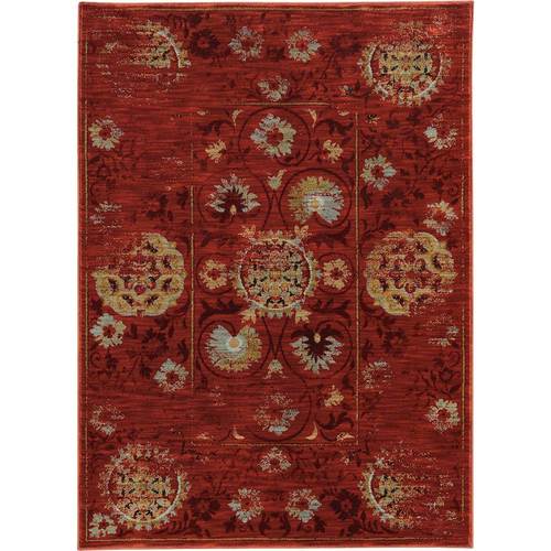 Noble House - Avon Geometric 5'3" x 7'6" Rug - Red/Gold