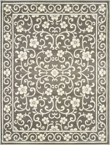 Noble House - Claremont Floral 7'10" x 10' Rug - Gray/Ivory
