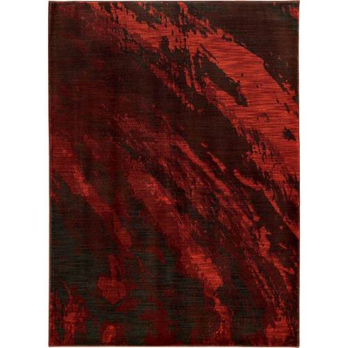 Noble House - Backoo Abstract 5'3" x 7'6" Rug - Red/Gray