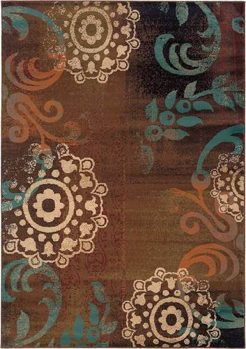 Noble House - Frisco Abstract 5' x 7'6" Rug - Brown/Multi-Colored