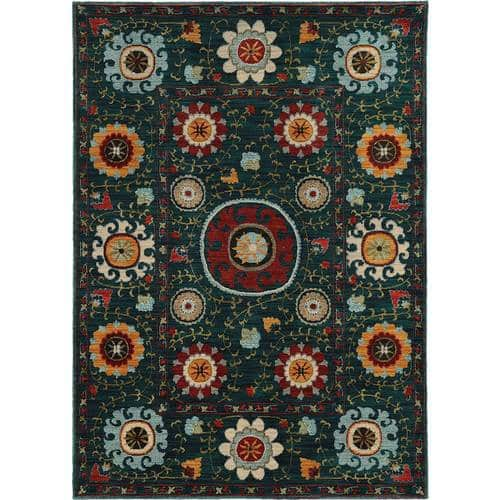 Noble House - Wildwood Floral 7'10" x 10'10" Rug - Blue/Multicolored