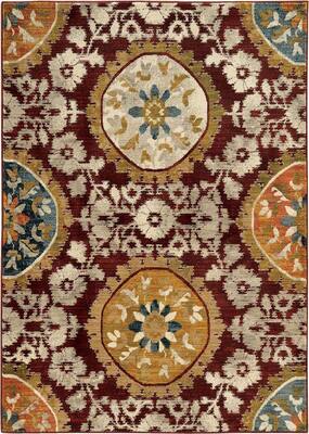 Noble House - Smithton Bohemian 7'10" x 10'10" Rug - Red/Gold