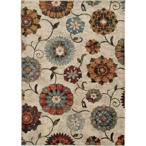 Noble House - Bullock Floral 7'10" x 10'10" Rug - Ivory/Multicolored