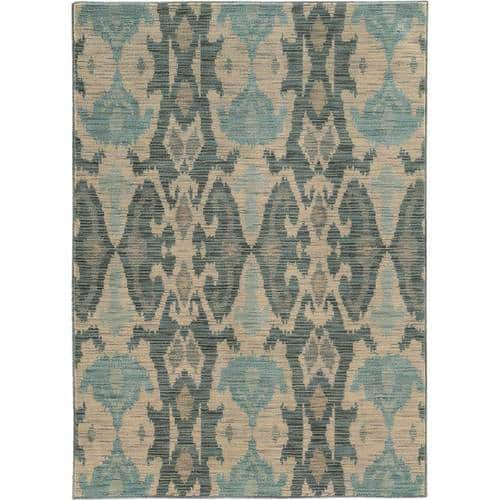 Noble House - Newman Patterned 5'3" x 7'6" Rug - Ivory/Blue