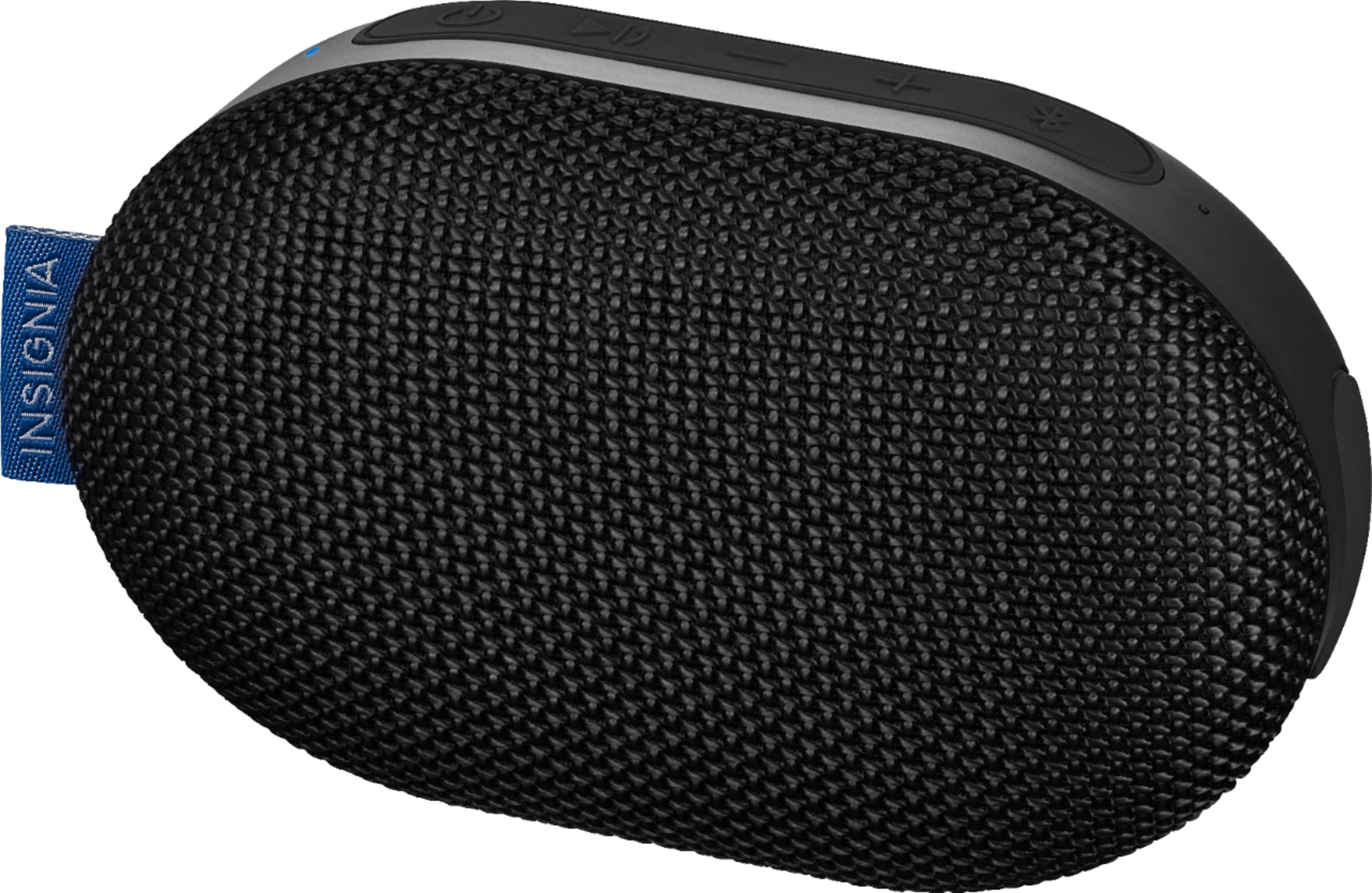 Left View: Insignia™ - Mini Sonic Portable Bluetooth Speaker - Black