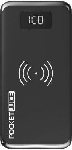Tzumi - PocketJuice Wireless 15,000 mAh Portable Charger for Most USB Enabled Devices - Black