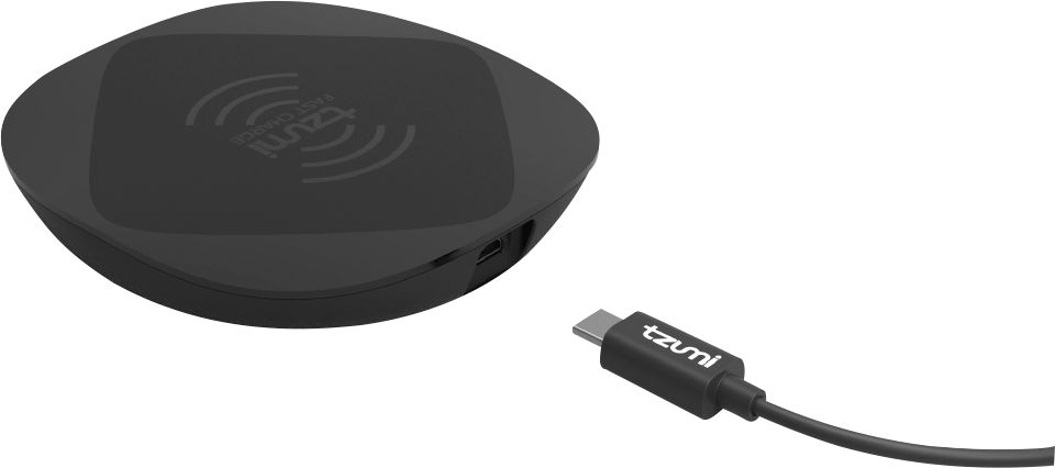 Tzumi - 10W Fast Charge Wireless Charging Pad for iPhone®/Android (2-Pack) - Black