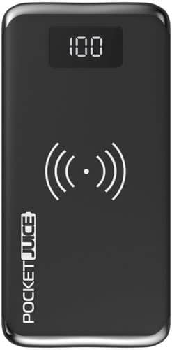 Tzumi - PocketJuice Wireless 20,000 mAh Portable Charger for Most USB Enabled Devices - Black
