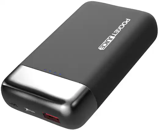 Front. Tzumi - PocketJuice Hyper Charge10,000 mAh Portable Charger for Most USB Type-C Enabled Devices - Black.