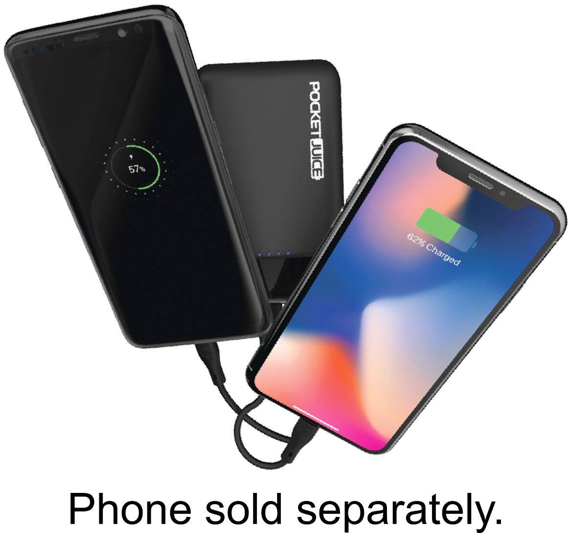 Alt View 11. Tzumi - PocketJuice Hyper Charge10,000 mAh Portable Charger for Most USB Type-C Enabled Devices - Black.